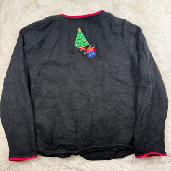Tiara International Christmas Vintage Santa Sweater Full Zip Cardigan Women's L - Picture 6 of 6